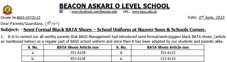 Semi Formal Black BATA Shoes – School Uniform at Nazeer Sons & Schools Corner